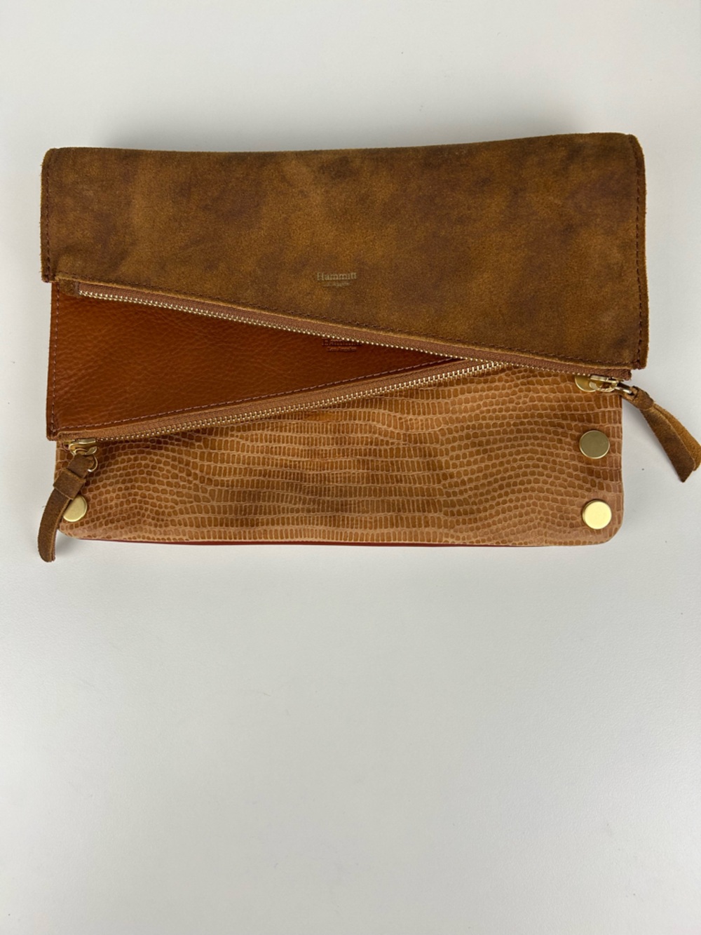 HAMMITT DILLON LOS ANGELES DILLON ARCHES HENNA LEATHER CROSSBODY CLUTCH MEDIUM - Picture 2 of 16
